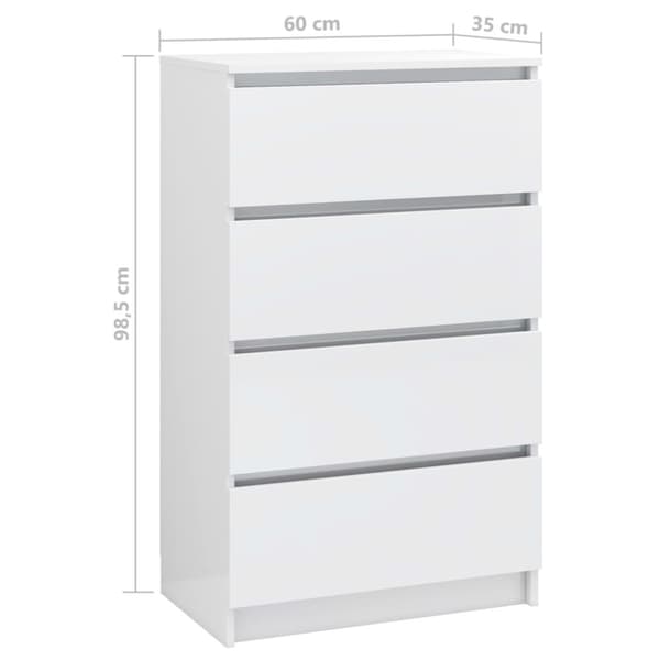 Skænke - Living skænk 60x35x98,5 cm konstrueret træ hvid højglans