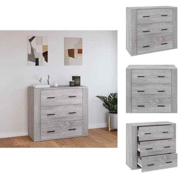 Skænke - Living skænk 80x33x70 cm konstrueret træ grå sonoma-eg