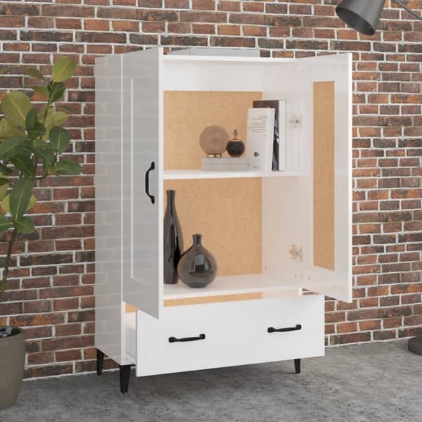 Skänkar & serveringsbord - Living Skänk vit högglans 70x31x115 cm konstruerat trä
