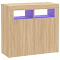 Miniatyrbild 3 av 11: Skänkar & serveringsbord - Living Skänk med LED-belysning sonoma-ek 80x35x75 cm
