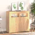 Miniatyrbild 6 av 11: Skänkar & serveringsbord - Living Skänk med LED-belysning sonoma-ek 80x35x75 cm