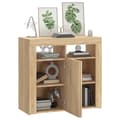 Miniatyrbild 7 av 11: Skänkar & serveringsbord - Living Skänk med LED-belysning sonoma-ek 80x35x75 cm