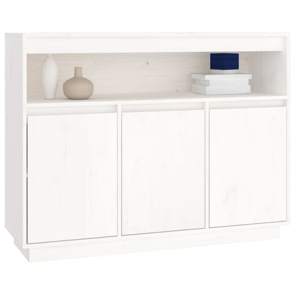 Skænke - Living skænk 104,5x34x80 cm massivt fyrretræ hvid