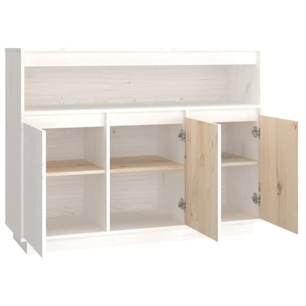 Skænke - Living skænk 104,5x34x80 cm massivt fyrretræ hvid