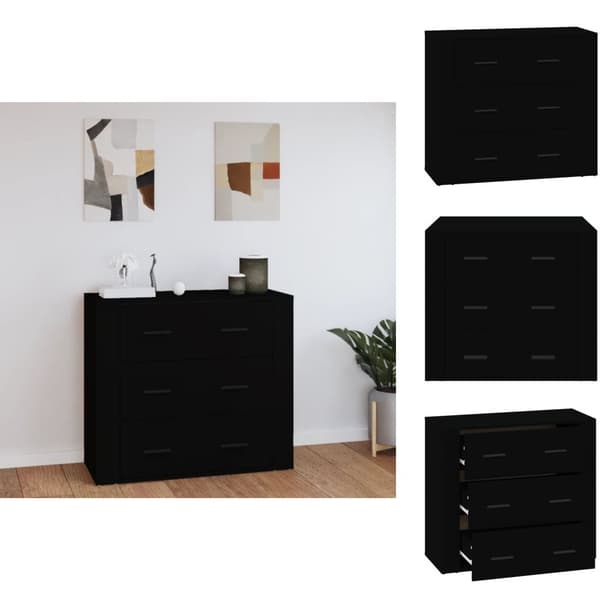 Skænke - Living skænk 80x33x70 cm konstrueret træ sort