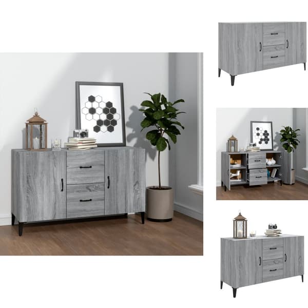 Skænke - Living skænk 100x36x60 cm konstrueret træ grå sonoma-eg