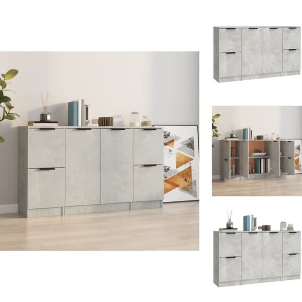 Skänkar & serveringsbord - Living Skänk 3 st betonggrå konstruerat trä