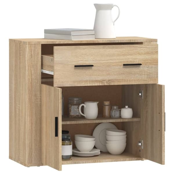 Skænke - Living skænk 80x33x70 cm konstrueret træ sonoma-eg
