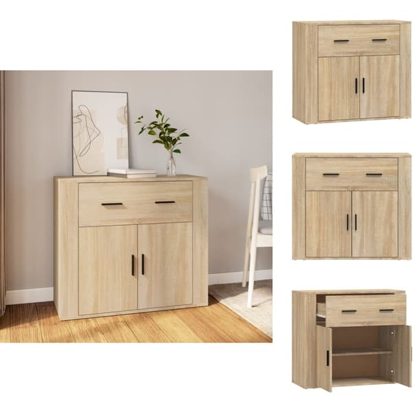 Skænke - Living skænk 80x33x70 cm konstrueret træ sonoma-eg