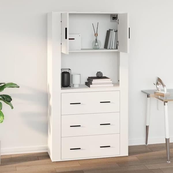 Skænke - Living vægskab 80x33x80 cm konstrueret træ hvid