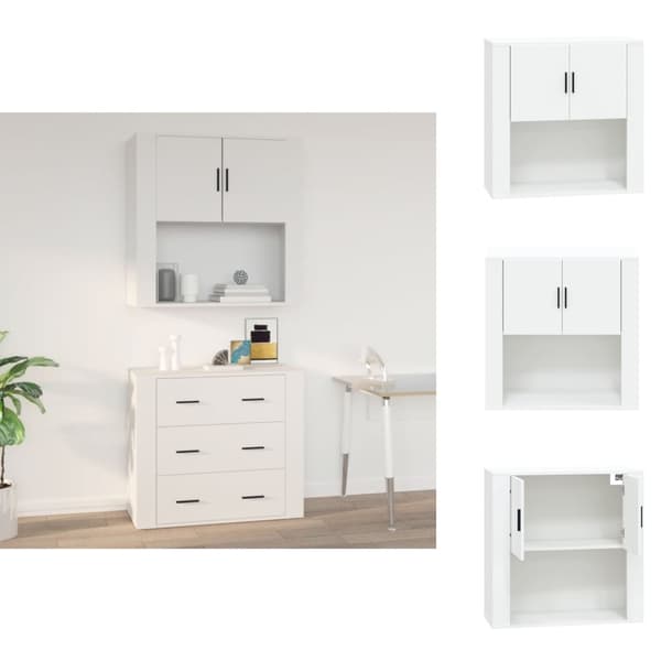 Skænke - Living vægskab 80x33x80 cm konstrueret træ hvid
