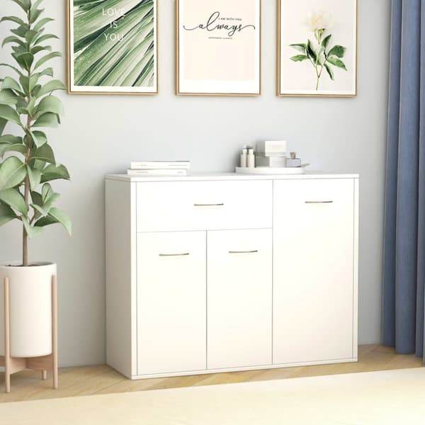 Skænke - Living skænk 88x30x70 cm konstrueret træ hvid