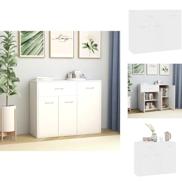 Skænke - Living skænk 88x30x70 cm konstrueret træ hvid