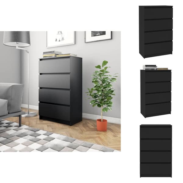 Skænke - Living skænk 60x35x98,5 cm konstrueret træ sort