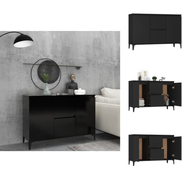 Skænke - Living skænk 104x35x70 cm spånplade sort