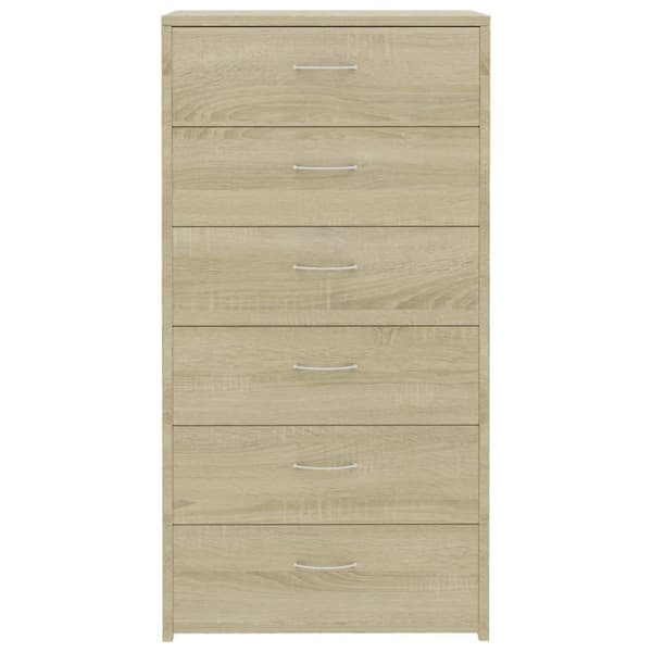 Tarjoilupöydät & senkit - Living Lipasto 6 vetolaatikolla Sonoma-tammi 50x34x96 cm tekninen puu