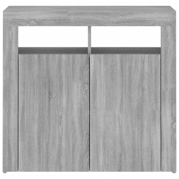 Skænke - Living skænk med LED-lys 80x35x75 cm grå sonoma-eg