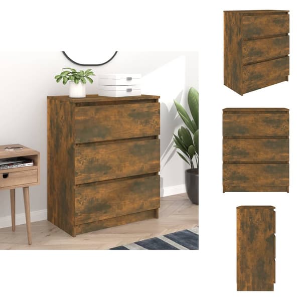 Skänkar & serveringsbord - Living Byrå rökfärgad ek 60x35x76 cm konstruerat trä