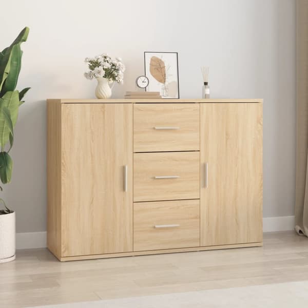 Skænke - Living skænk 91x29,5x65 cm konstrueret træ sonoma-eg