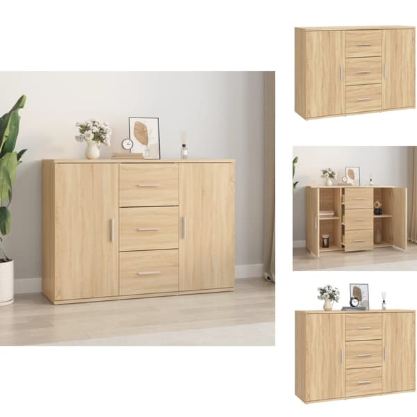 Skænke - Living skænk 91x29,5x65 cm konstrueret træ sonoma-eg