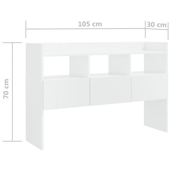 Skænke - Living skænk 105x30x70 cm konstrueret træ hvid højglans