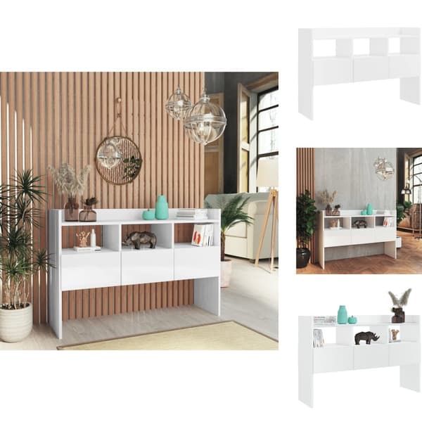 Skænke - Living skænk 105x30x70 cm konstrueret træ hvid højglans