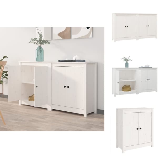 Tarjoilupöydät & senkit - Living Senkit 2 kpl valkoinen 70x35x80 cm täysi mänty