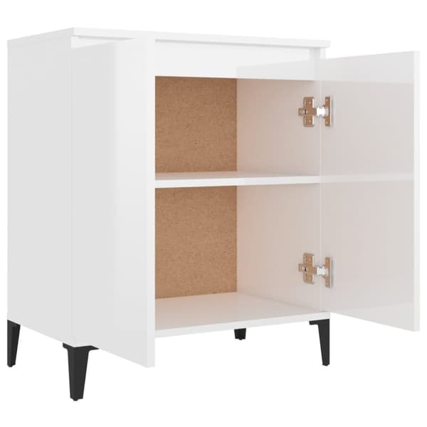 Skänkar & serveringsbord - Living Förvaringsskåp vit högglans 60x35x70 cm konstruerat trä