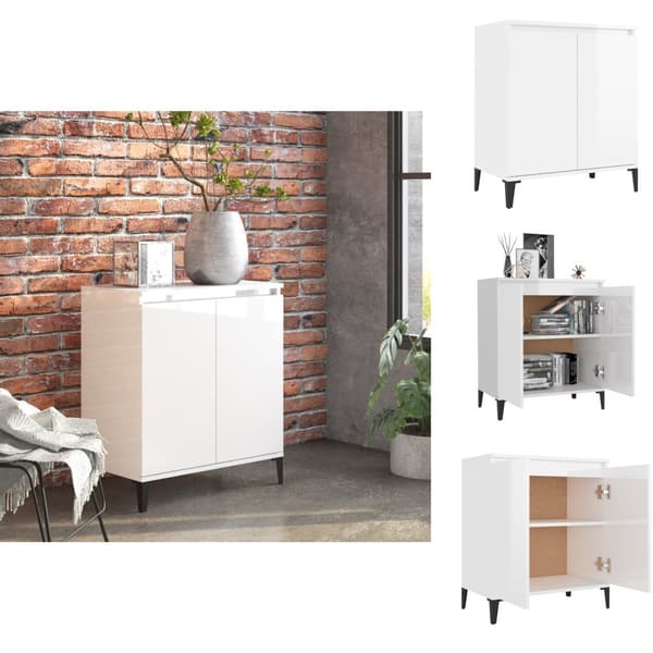 Skänkar & serveringsbord - Living Förvaringsskåp vit högglans 60x35x70 cm konstruerat trä