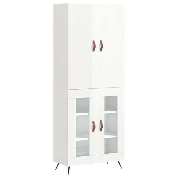 Skänkar & serveringsbord - Living Högskåp högglans vit 69,5x34x180 cm konstruerat trä
