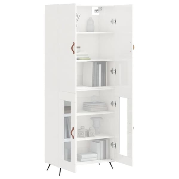 Skänkar & serveringsbord - Living Högskåp högglans vit 69,5x34x180 cm konstruerat trä