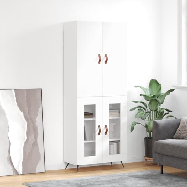 Skänkar & serveringsbord - Living Högskåp högglans vit 69,5x34x180 cm konstruerat trä
