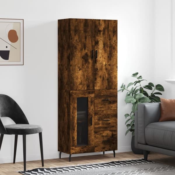 Tarjoilupöydät & senkit - Living Kaappi savutammi 69,5x34x180 cm tekninen puu