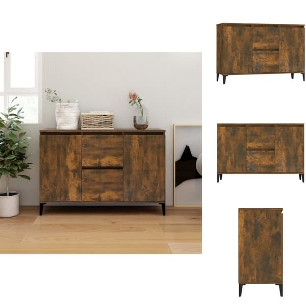 Skænke - Living skænk 104x35x70 cm konstrueret træ røget egetræsfarve