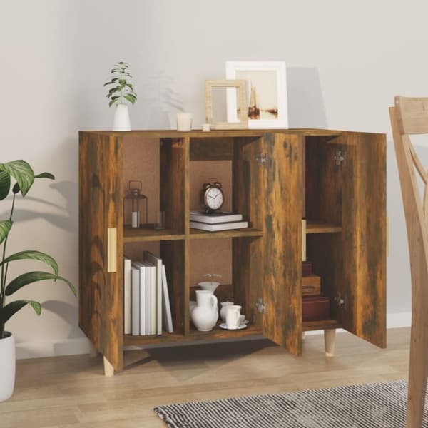 Tarjoilupöydät & senkit - Living Senkki savutammi 90x34x80 cm tekninen puu