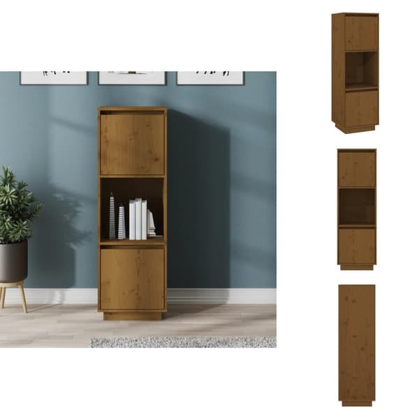 Skænke - Living skænk 38x35x117 cm massivt fyrretræ gyldenbrun