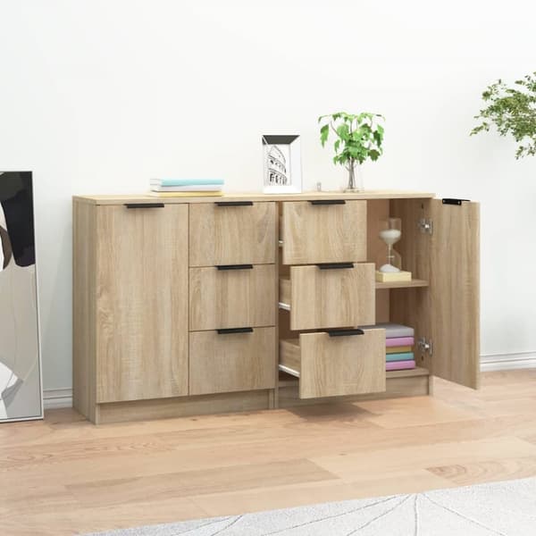 Skänkar & serveringsbord - Living Skänkar 2 st sonoma-ek 60x30x70 cm konstruerat trä