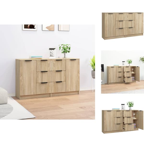 Skänkar & serveringsbord - Living Skänkar 2 st sonoma-ek 60x30x70 cm konstruerat trä