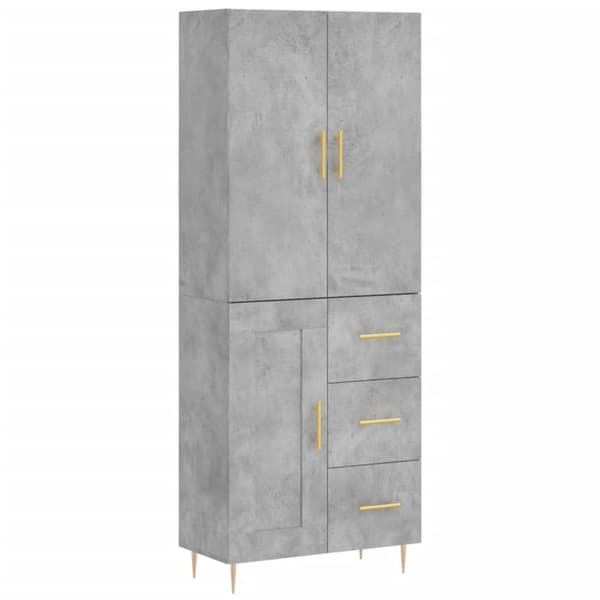 Skänkar & serveringsbord - Living Högskåp betonggrå 69,5x34x180 cm konstruerat trä