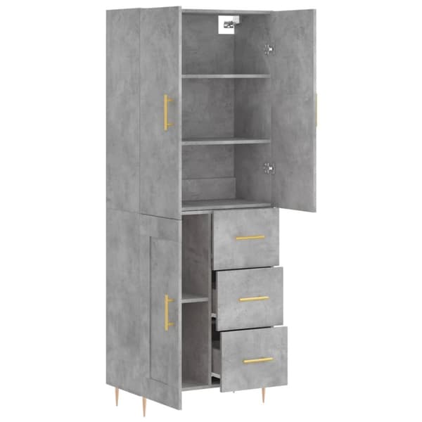Skänkar & serveringsbord - Living Högskåp betonggrå 69,5x34x180 cm konstruerat trä