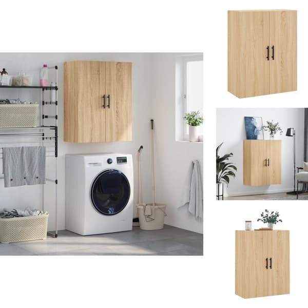 Skænke - Living væghængt skab 69,5x34x90 cm konstrueret træ sonoma-eg