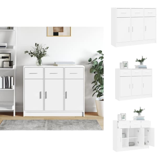 Skänkar & serveringsbord - Living Skänk vit 91x28x75 cm konstruerat trä
