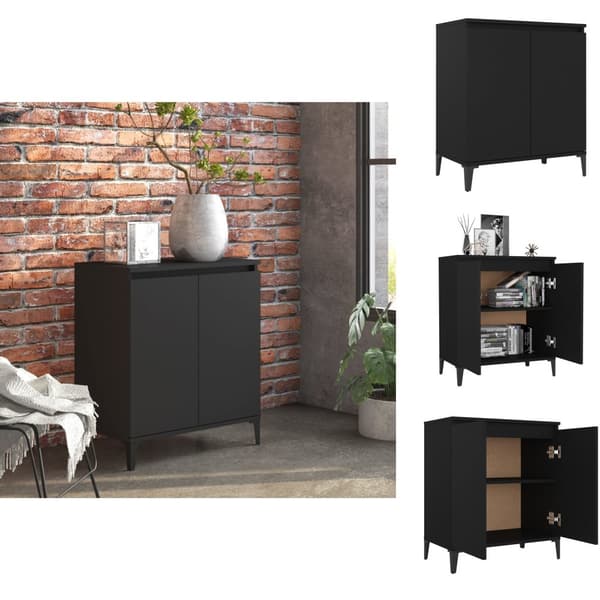 Skänkar & serveringsbord - Living Skåp svart 60x35x70 cm konstruerat trä
