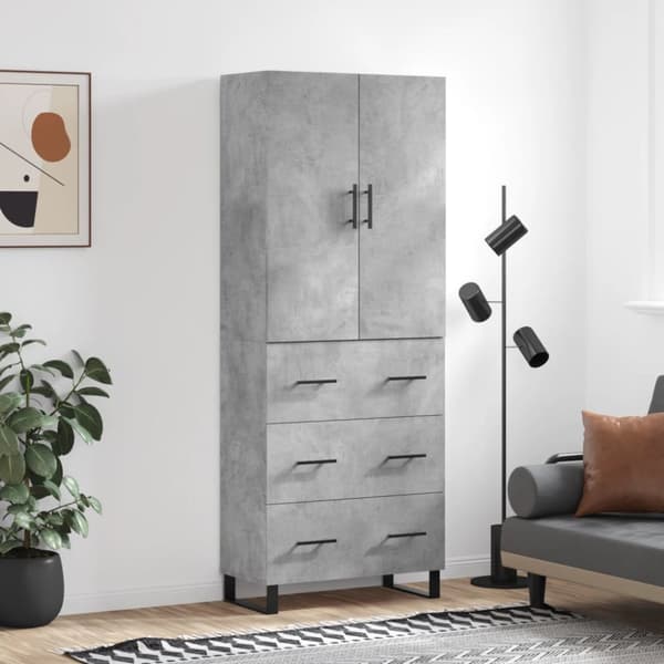 Tarjoilupöydät & senkit - Living Kaappi betoninharmaa 69,5x34x180 cm tekninen puu