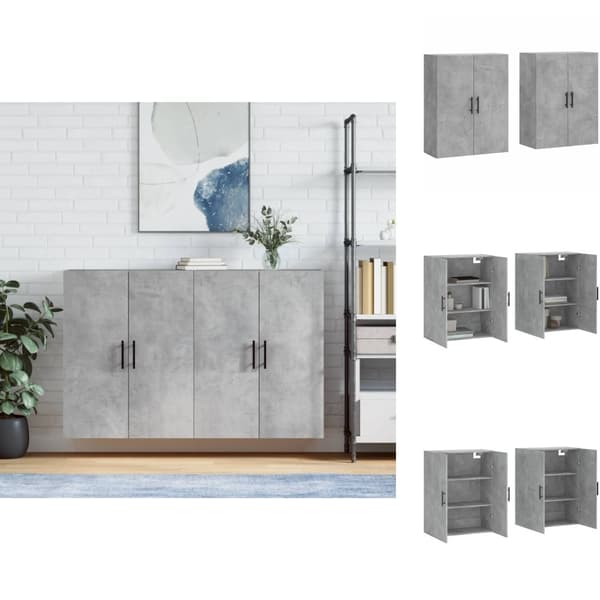 Skænke - Living vægskabe 2 stk. 69,5x34x90 cm betongrå