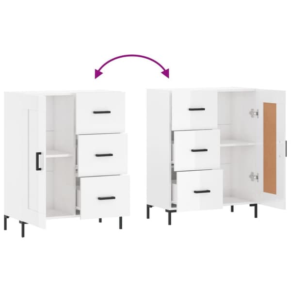 Skänkar & serveringsbord - Living Skänk vit högglans 69,5x34x90 cm konstruerat trä