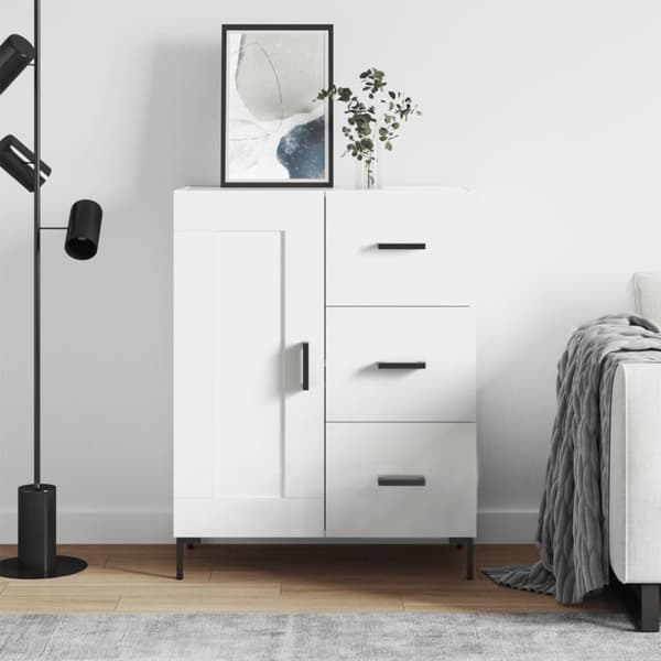 Skänkar & serveringsbord - Living Skänk vit högglans 69,5x34x90 cm konstruerat trä