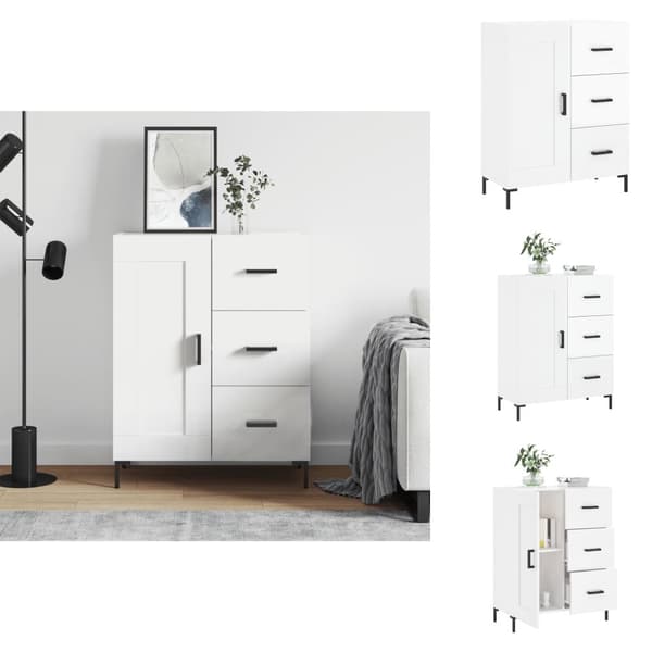 Skänkar & serveringsbord - Living Skänk vit högglans 69,5x34x90 cm konstruerat trä