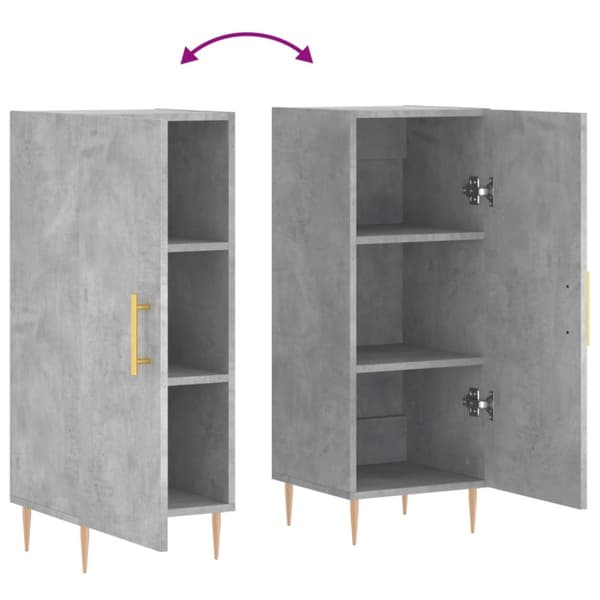 Skænke - Living skænk 34,5x34x90 cm konstrueret træ betongrå