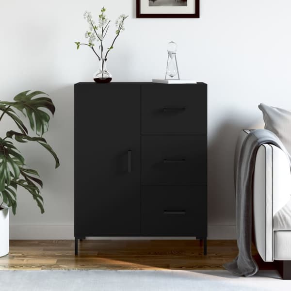 Skänkar & serveringsbord - Living Skåp svart 69,5x34x90 cm konstruerat trä